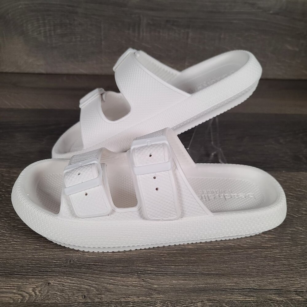 Beach Slides By J/Slides White Eva Double Buckle … - image 2